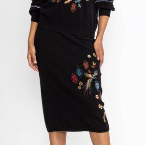 NEW JOHNNY WAS Wool Blend Isabella Sweater Skirt black 1065tn